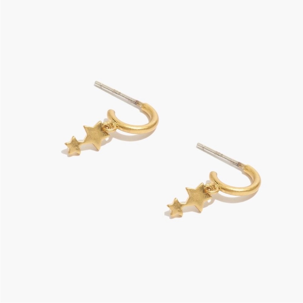 Madewell Double Stars Huggie Hoop Earrings